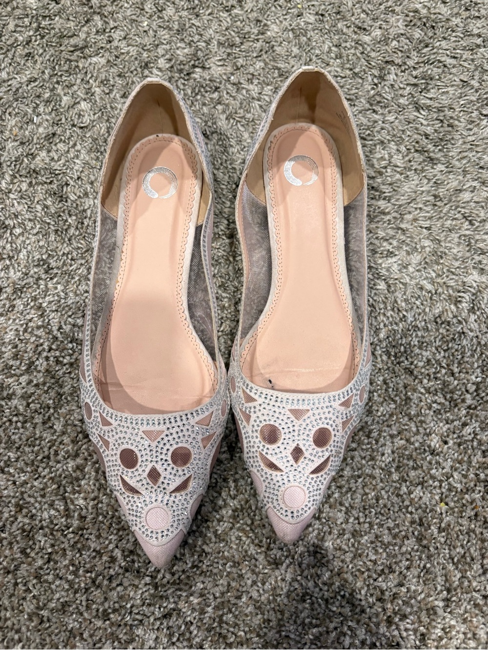 Journee Collection Pointed Cutout Flats in Blush Pink